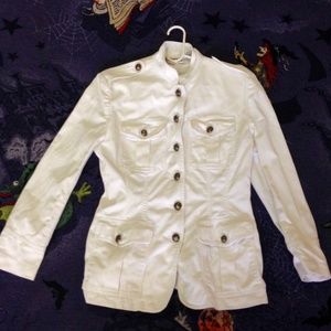 Vintage DKNY Jeans Size 10 White Denim Jacket 90s